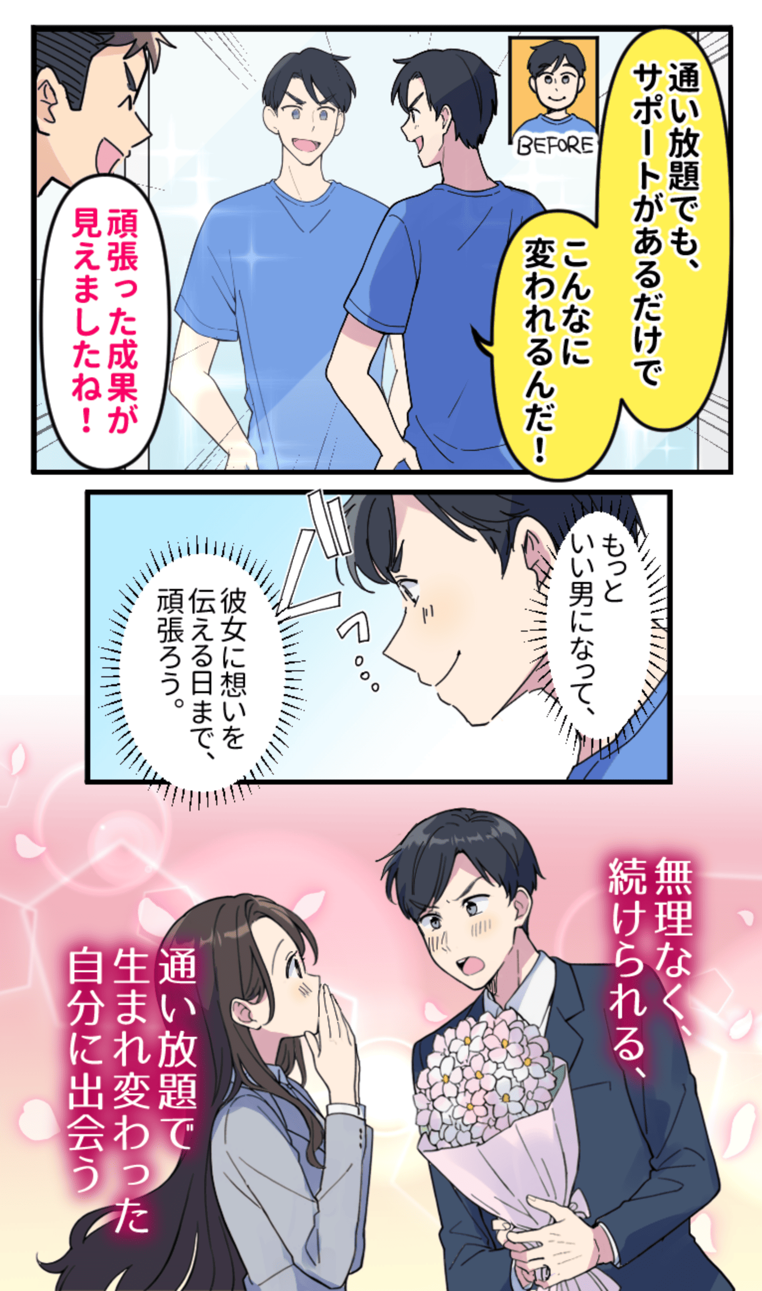 通い放題のジムでもトレーナーのサポートがあるから変われる！